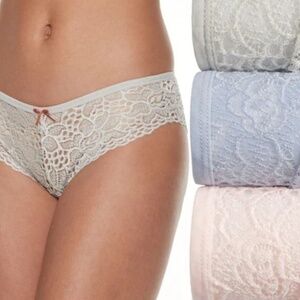 2 PACK OF INTIMATELY WALLFLOWER BLUE AND PINK LACE PANTIES SIZE SMALL
